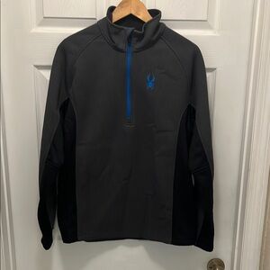 Spyder Black and Gray Quarter-Zip Pullover